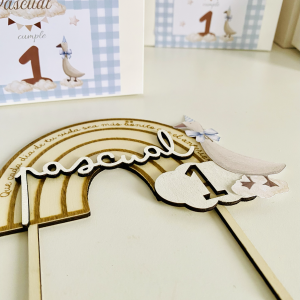 Topper para tarta de madera